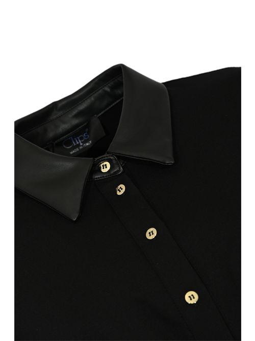 Abito in punto milano con inserti in ecopelle Clips | A024 957200001